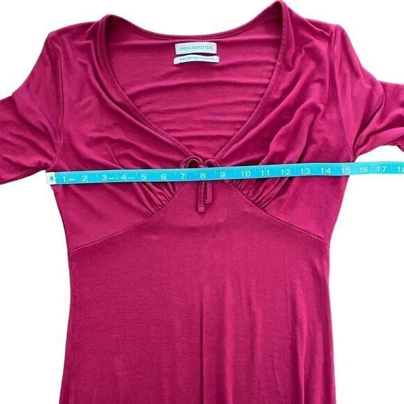 Urban Outfitters UO Grace Ruffle Mini Dress‎ Maroon size Medium - Picture 9 of 10